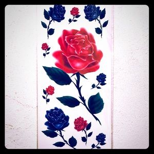 TEMPORARY PINK & BLUE ROSE TATTOOS 🌹